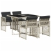 Set comedor de jardín 5 pzas cojines ratán sintético gris claro