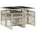 Set comedor de jardín 5 pzas cojines ratán sintético gris claro