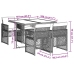 Set comedor de jardín 5 pzas cojines ratán sintético gris claro