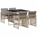 Set comedor de jardín 5 pzas con cojines ratán sintético beige