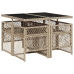 Set comedor de jardín 5 pzas con cojines ratán sintético beige