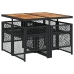 Set de muebles jardín 5 pzas con cojines ratán sintético negro