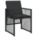 Set de comedor de jardín 7 pzas y cojines ratán sintético negro