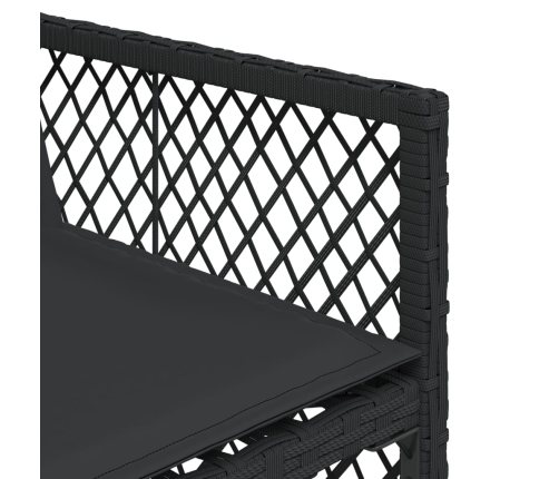 Set de comedor de jardín 7 pzas y cojines ratán sintético negro