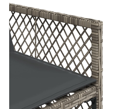 Set comedor jardín 7 pzas y cojines ratán sintético gris