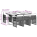 Set comedor jardín 7 pzas y cojines ratán sintético gris