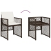 Set comedor de jardín 7 pzas con cojines ratán sintético marrón