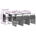 Set comedor jardín 7 pzas y cojines ratán sintético gris claro
