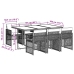 Set comedor jardín 7 pzas y cojines ratán sintético gris