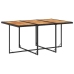Set de comedor de jardín 7 pzas y cojines ratán sintético negro