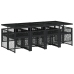 Set de comedor de jardín 9 pzas y cojines ratán sintético negro