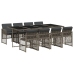 Set comedor jardín 9 pzas y cojines ratán sintético gris