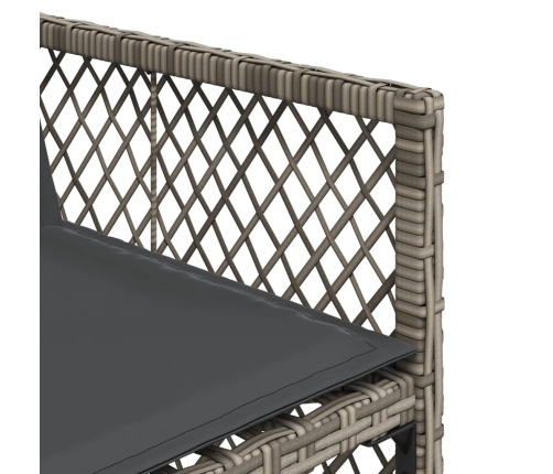 Set comedor jardín 9 pzas y cojines ratán sintético gris