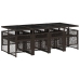 Set comedor para jardín 9 pzas y cojines ratán sintético marrón
