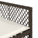 Set comedor para jardín 9 pzas y cojines ratán sintético marrón