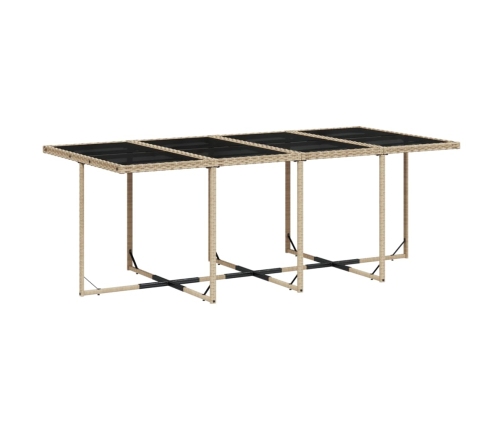 Set comedor de jardín 9 pzas con cojines ratán sintético beige