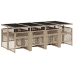 Set comedor de jardín 9 pzas con cojines ratán sintético beige