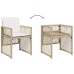 Set comedor de jardín 9 pzas con cojines ratán sintético beige