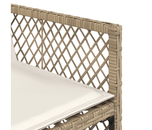 Set comedor de jardín 9 pzas con cojines ratán sintético beige