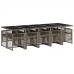 Set de comedor de jardín 11 pzas y cojines ratán sintético gris