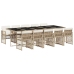 Set comedor de jardín 11 pzas con cojines ratán sintético beige