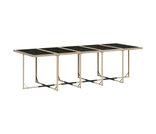 Set comedor de jardín 11 pzas con cojines ratán sintético beige