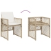 Set comedor de jardín 11 pzas con cojines ratán sintético beige