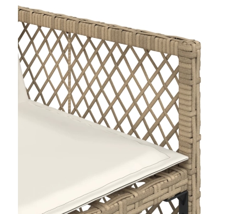 Set comedor de jardín 11 pzas con cojines ratán sintético beige