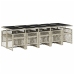 Set de comedor de jardín 11 pzas y cojines ratán sintético gris