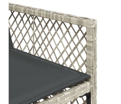 Set de comedor de jardín 11 pzas y cojines ratán sintético gris