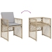 Set comedor de jardín 11 pzas con cojines ratán sintético beige