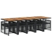 Set de comedor jardín 11 pzas con cojines ratán sintético negro