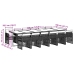 Set comedor de jardín con cojines 13 pzas ratán sintético negro