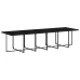 Set comedor de jardín con cojines 13 pzas ratán sintético negro