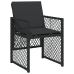 Set comedor de jardín con cojines 13 pzas ratán sintético negro