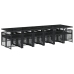 Set comedor de jardín con cojines 13 pzas ratán sintético negro