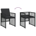 Set comedor de jardín con cojines 13 pzas ratán sintético negro