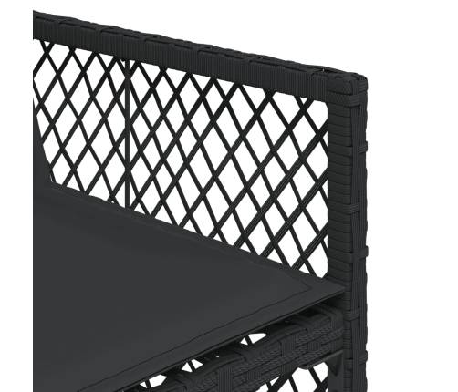 Set comedor de jardín con cojines 13 pzas ratán sintético negro