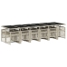 Set comedor jardín y cojines 13 pzas ratán sintético gris claro