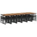 Set comedor de jardín con cojines 13 pzas ratán sintético negro