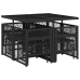 Set de comedor de jardín 9 pzas y cojines ratán sintético negro