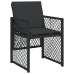 Set de comedor de jardín 9 pzas y cojines ratán sintético negro