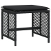 Set de comedor de jardín 9 pzas y cojines ratán sintético negro