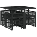 Set de comedor de jardín 9 pzas y cojines ratán sintético negro