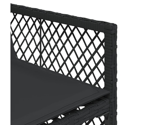 Set de comedor de jardín 9 pzas y cojines ratán sintético negro