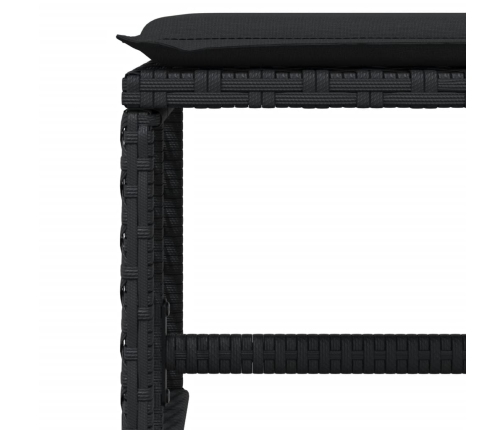 Set de comedor de jardín 9 pzas y cojines ratán sintético negro
