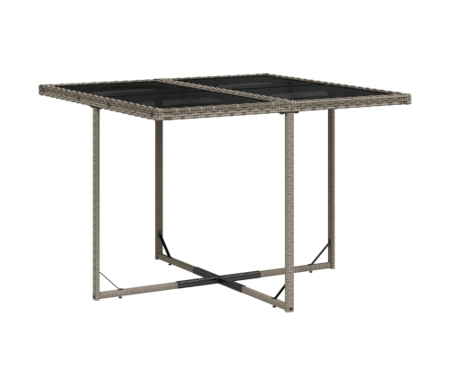Set comedor jardín 9 pzas y cojines ratán sintético gris