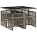 Set comedor jardín 9 pzas y cojines ratán sintético gris