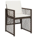 Set comedor para jardín 9 pzas y cojines ratán sintético marrón