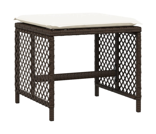 Set comedor para jardín 9 pzas y cojines ratán sintético marrón